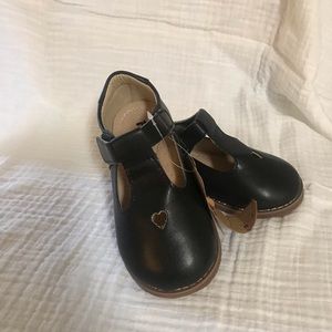 T-Strap, Velcro, Black Shoes, Size 9